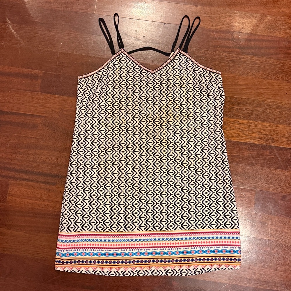 Skies Are Blue Black and White Patterned Dress